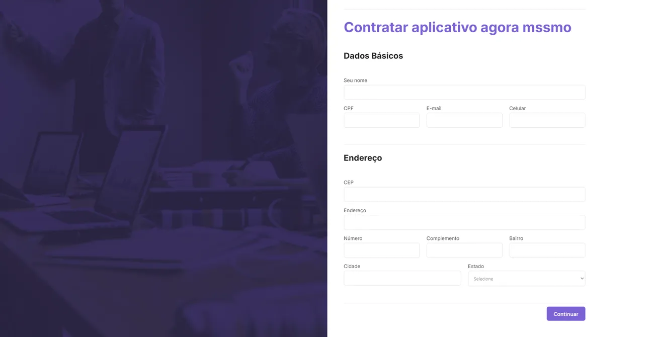 Contratação pelo Site